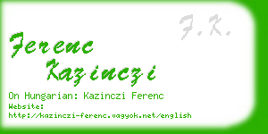 ferenc kazinczi business card